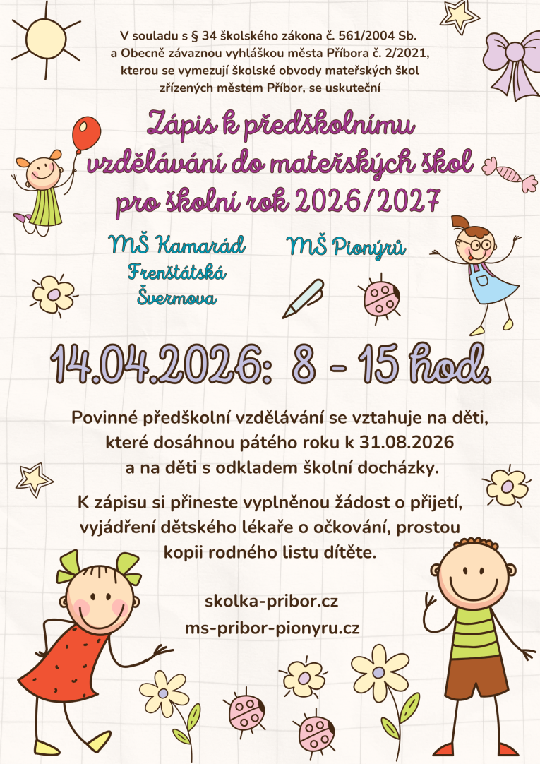 Plakát zápis MŠ 