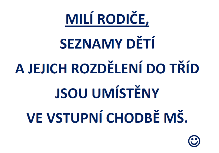Seznamy dětí MŠ 