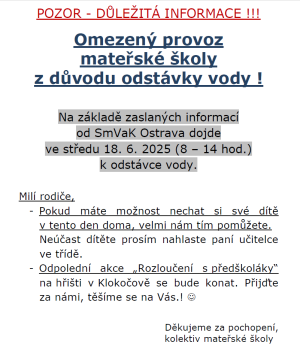 Odstávka vody 